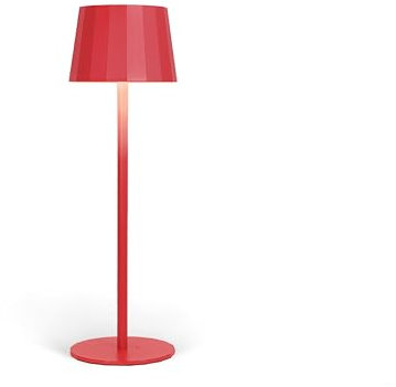 Wilmà Classic Lampada da Tavolo Design Senza Fili Impermeabile IP54 in Alluminio Autonomia 23 Ore, Lampada Dimmerabile Led Senza Fili Ricaricabile con Touch Control, 5200 mAh (Rosso)