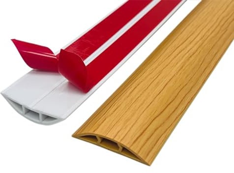 Flexibler Fussboden Kabelkanal Selbstklebend, PVC Boden Kabelschutz, Kabelbrücke, Kabelabdeckung, Kabelschacht, Kabel Verstecken für alle Netzkabel in Haushalt, Büro, Schule