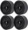 Janasiba 4 StüCk Metall 1,9 Beadlock Rad Felgen Nabe für 1/10 Rc Crawler Auto Axial Scx10 90046 Trx4 D90, Schwarz