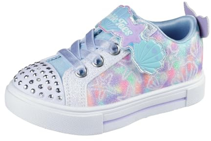 Skechers Girl's Twinkle Sparks-Underwater Magic Sneaker, Weiß/Mehrfarbig, 2.5 Little Kid
