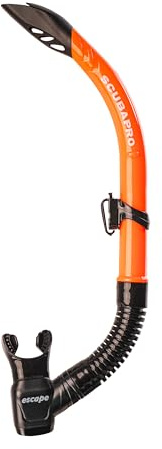 SCUBAPRO Escape Semi-Dry Snorkel, with Purge Valve and Splashguard Barrel-Top Design, Orange