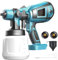 Kabellos Akku Farbsprühsystem kompatibel mit Makita, 3 Spritzmuster, 1000 ml Farbbehälter, inkl. 2, Düse, blau, zum Streichen von Wänden,Holz, Wand, Möbel Zaun(ohne Akku & ohne Ladegerät)