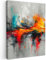 MuchoWow© Leinwandbild 60x80 cm Dekoration Wohnzimmer Bilder Pictures Wall Decoration Living Room Wohnungs Deko Moderne Bild Modern - Kunst - Orange - Grau - Abstrakt