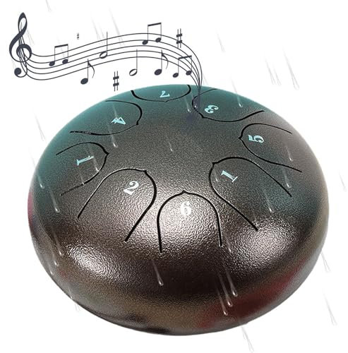 Homgo Regentrommel für den Garten, 8 Noten Chakra-Trommel für Regen im Freien, Tongue Rain Chime, Wasserdichte Regenglocke, 15cm