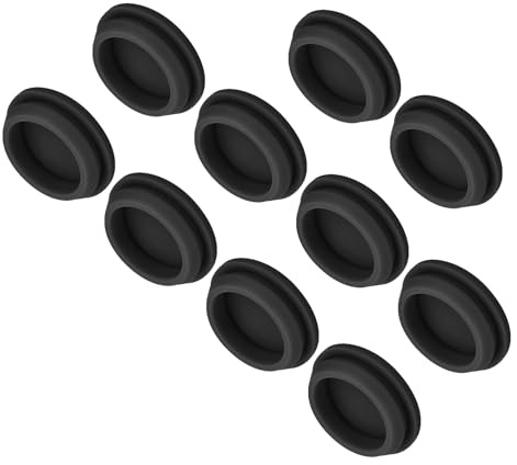 QUARKZMAN 10Pcs Cache Trou Meuble Bouchon Silicone 30mm Diamètre de Montage Noir Largeur de Rainure Étroite 2.5mm Joint de Panneau Rond pour Cloisons de Cuisine, Bouchons d'Étanchéité