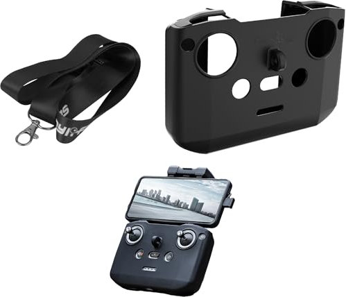 CERFFOOL Controller Silicone Protective Case for DJI RC-N3 N2 N1 Remote Control for DJI NEO Mini4 Pro with Lanyard Scratch-Resistant Shockproof Dustproof for Drone Accessories (Black)