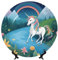 PHAYAH Assiette décorative en porcelaine Motif licornes en cours d'exécution 20,3 cm