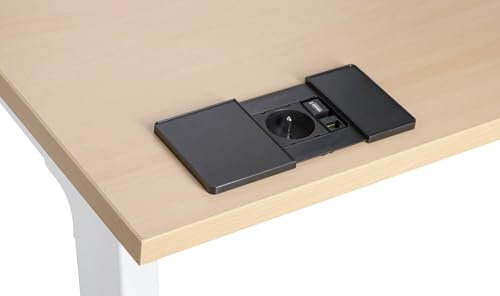 Prise encastrable - 1 prise secteur + 1 port RJ45 + 1 port USB (Noir)