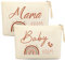Xuniea Cadeaux pour Futures Mamans Femmes Enceintes Cadeaux de Naissance Trousse de Maquillage avec Fermeture Éclair Mama Kram Baby Kram Sac avec Arc-en-Ciel pour Grossesse Baby Shower Fête des Mères