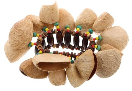 QUMIIRITY Drum Handbell Band Armband Aus Kokosnuss Handgefertigtes Musikinstrument Verspieltes Accessoire Für Frauen Tribal-inspiriertes Design Für Musikalische Darbietungen