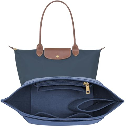 LOUKAYCCI Filz Geldbeutel Veranstalter Einsatz für Longchamp Le Pliage L Handtasche einfügen (DarkBLUE, L)