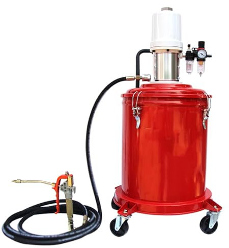 LISHAOHU 45-l-Großraum-Fettpumpe,Pneumatische Fettmaschine Mit Großem Pumpenkopf,Ölförderung 1,2 L/min,Druckverhältnis 55:1, Mit Universal-Fettpresse, for Fabrikausrüstung, Große Maschinen