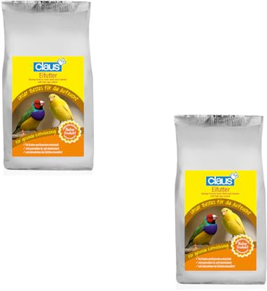 Claus Eifutter | Doppelpack | 2 x 750 g | Aufzucht- und Konditionsfutter für Kanarien, Exoten und andere Ziervögel | Mit Vitaminen, Aminosäuren, Mineralien und Spurenelementen