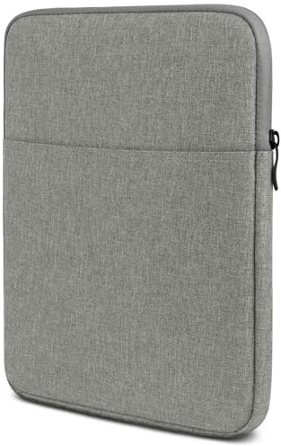 moex Tablet Hülle für Doogee U11 Pro Tasche mit Reißverschluss und Fach für Zubehör, Nylon Stoff Sleeve weich Gepolstert, Schutzhülle Minimalistisch Dash Case, Grau