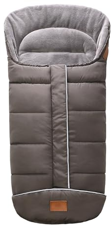 LAT Universelle Fußsack für Kinderwagen, Baby Winterfußsack Kinderwagen, Wasserdicht und Winddicht, Universal Fußsack für Babyschale Buggy (A, Dunkelgrau)