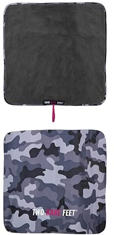 Two Bare Feet Portable Changing Mat for Surfing, Swimming, SUP & Watersports – Waterproof, Soft Sherpa Fleece, Roll-Up Design for Easy Travel & Outdoor Sports (Grey Camo/Raspberry)