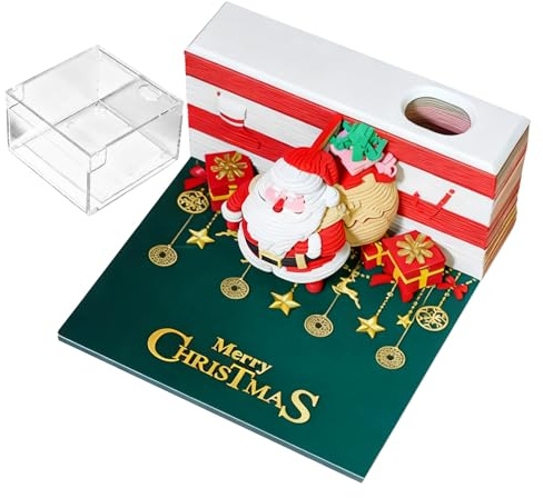 3D Schreibtischkalender 2026 Kreativer 3D Weihnachtsmann Notizblock