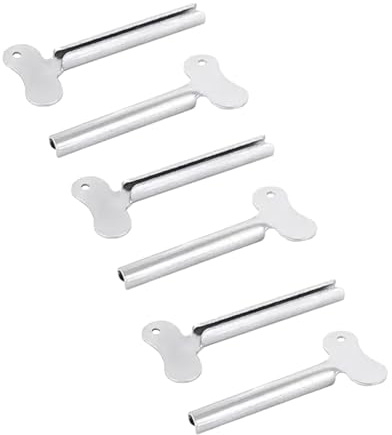 6 silberfarbene Metall-Tubenquetscher für Zahnpasta, Metall, Haarfärbemittel, Farbroller, Spender, Werkzeug, langlebige Verarbeitung, Zahnpasta- und Haarfarben-Spender, Werkzeug für den täglichen