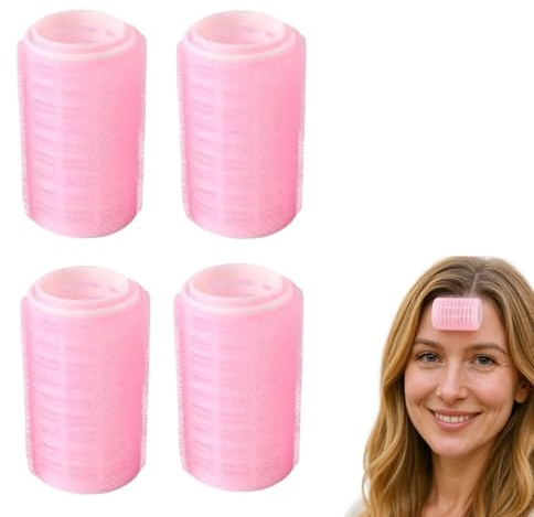 Lockenwickler / Lockenwickler, 7,6 cm, doppelschichtig, selbstklebend, für Volumen, kein Zerren, 2-in-1 Lockenwickler & Clippin, für Mädchen, Frauen, 4 Stück