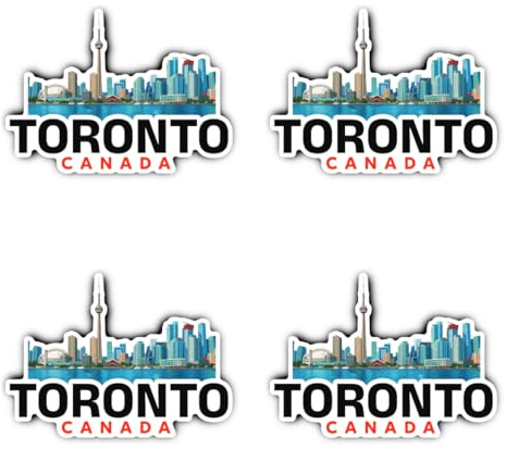 Aufkleber: 100 mm, 4 Stück - Toronto Canada Skyline Großformat Vinyl Sticker Auto Camper