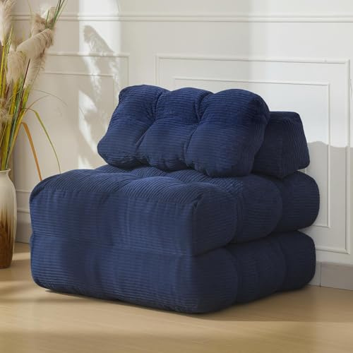 GarveeHome 3-in-1-Klappsofa Aus Cord, Gepolstert Einzelsofa Mit Abnehmbarem Und Maschinenwaschbarem Bezug, Bodenbett Mit Rückenlehne, Für Schlafzimmer Und Wohnzimmer, 190 x 87 x 22 cm