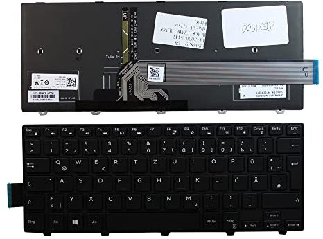 Keyboards4Laptops Alemán Marco Negro Retroiluminada Negro Windows 8 Teclado de Repuesto para Ordenador portátil Compatible con DELL Inspiron 7447