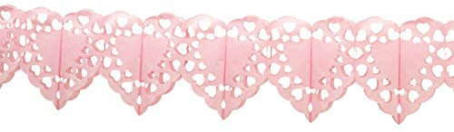 Creativery 4 Meter Papiergirlande Herzen (Hellrosa 150) // Papier Girlande Deko Hängedeko Raumdeko Geburtstag Party Fest Feier