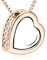 Crystalline Azuria Femme Collier avec Pendentif en Cœur 18ct Plaqué Or Rosé avec Cristaux Blancs