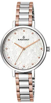 Radiant Women's Analog Watch Romance Collection Bicolor Silver and Rose Gold Embossed Dial 3ATM. 34 mm. Reference RA431607., Multicoloured, Strap