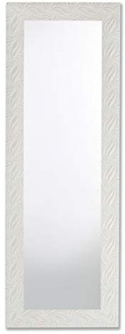 MO.WA Spiegel Wandspiegel Modern 50x145 Weiß Shabby Langer Spiegel Holzrahmen 50x145 Garderobenspiegel Ganzkörperspiegel Flurspiegel Anleidespiegel Wohnzimmer Schlafzimmer