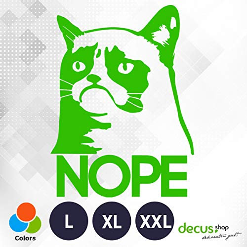 Decus Grumpy Cat Nope XXL 0128 (grün) // Sticker OEM JDM Style Aufkleber