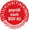 100 Stück - Prüfplakette Mehrjahresprüfplakette geprüft nach BGV A3 | 20-25 Elektro Prüfung Etikett Folie Aufkleber, rot | Ø 20mm Made in Germany
