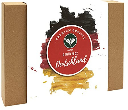 Azafran BIO Deutschland Gewürze Set - Geschenk Box mit 4 typisch deutschen Gewürzen - Kulinarische Deutschlandreise