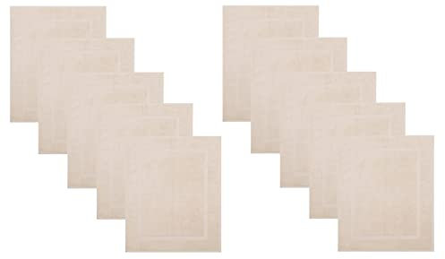 Betz 10 Stück Badvorleger Badematte Badteppich Duschvorleger Frottee Premium 100% Baumwolle Größe 50x70 cm Qualität 650g/m² Farbe Sand