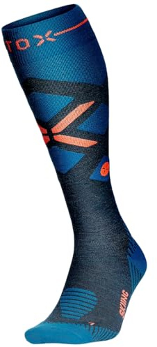 STOX Energy Socks, Calcetines de esquí para hombre, clase de compresión 23-32 mmHg, calcetines de esquí, calcetines de compresión, lana merino, calcetines de compresión, calcetines de apoyo, sin pies