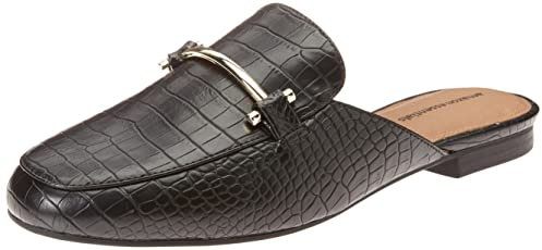 Amazon Essentials Women's Buckle Mule, Black Crocodile Print, 7 UK Wide