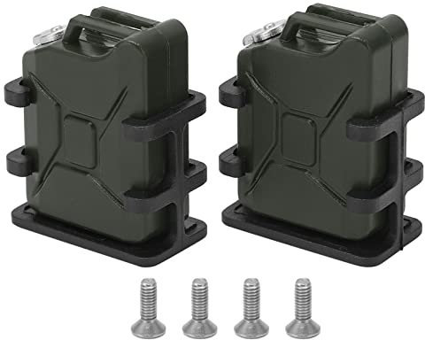 VGEBY RC Simulated Fuel Tank, 1 Pair Mini Fuel Tank Mount Mini Oil Can for 1/8 1/10 RC Crawler Car Decoration Accessory(Dark Green) Model Car Accessories Model Toy