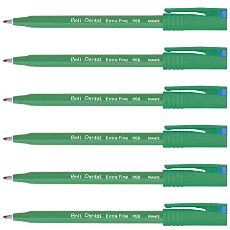 PENTEL Tintenroller Ball Pentel R56, fein, Blau, 6 Stück