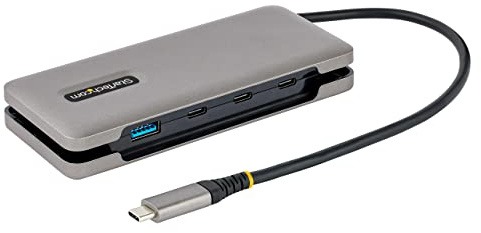 StarTech 4-Port USB-C Hub mit 3X USB-C und 1x USB-A, 10Gbps (HB31CM1A3CB) | USB 3.2 Gen 2, USB-betrieben, 25cm Umwickelkabel, Tragbar, Splitter, MacBook Pro, MacBook Air