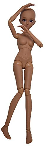 Proudoll 1/3 BJD Puppe Tan Haut Schwarze Puppenkörper 60cm 24Inches Kugelgelenk SD Puppen Gelenke Bewegen PVC DIY (Alexia)
