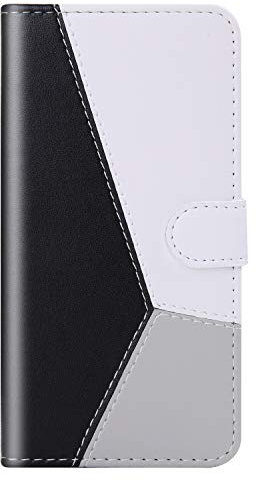 Onetoot - Custodia in pelle sintetica per Huawei P Smart 2019, motivo geometrico, con supporto per carte di credito, per Huawei P Smart 2019, colore: Nero