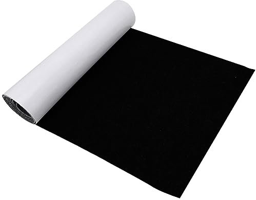 Gohytal 40x220cm Selbstklebender Filz, Klebefilz Selbstklebend Filzstoff, Nadelfilz Superflex,Bespannstoff aus Filz,Innenraumverkleidung Bezugsstoff Bastefilz für DIY Box Liner,Möbel, Schwarz, 1mm