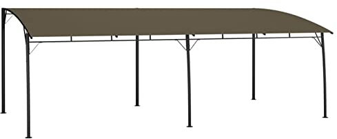 ZEYUAN Pergola 6x3x2,55 m Taupe, Garten-Sonnenschutz, Pavillon Mit Festem Dach, Gartenpavillon, Gazebo Shade, Partyzelt, Pergola Sonnenschutz Überdachung, Carport