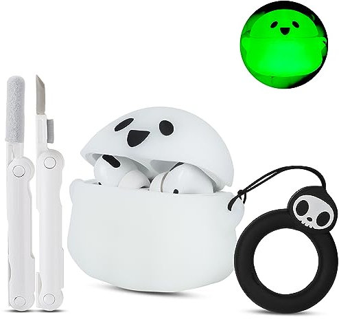 Custodia di ricarica compatibile con Apple AirPods Pro di 2a/1a generazione, con kit di pulizia, custodia protettiva 3D luminosa in morbido silicone per Airpod Pro e Pro 2