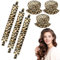 Locken Ohne Hitze, 3 Stück Heatless Curls Set Lockenwickler, Neu Rutschfest Heatless Curls, Heatless Curls Silk Haarcurler für Kurzes, Mittleres, Langhaarmädchen, DIY Overnight Curls(Leopardenmuster)