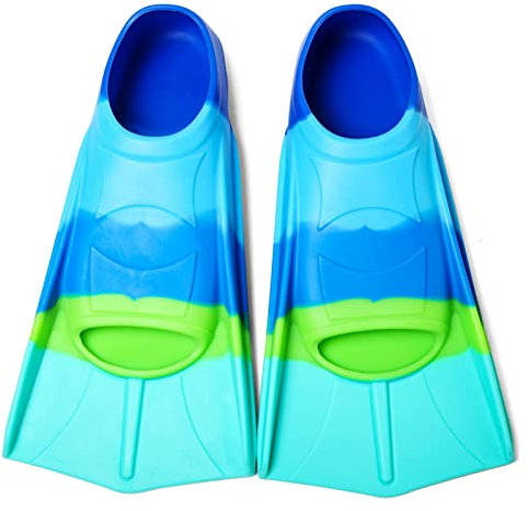 Azuunye Kids Swim Fins,Children Flippers Swimming Training Fins,100% Silicone Short Fins for Lap Diving Pool for Girls Boys Small