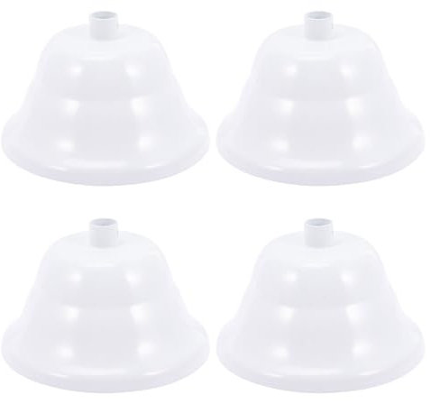 HOMSFOU 4 Stück Beleuchtungszubehör Deckenbaldachin Kronleuchter-montagesatz Kronleuchter-montageplatte Kronleuchter-baldachin-kit Deckenplatte Weiß Trompete Schmiedeeisen