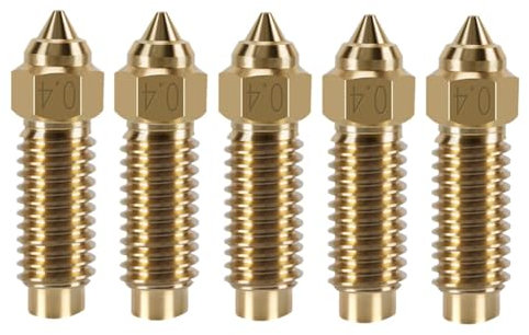 HzdaDeve 3D Drucker Vulkandüsen für Elegoo Neptune 4 Max/Plus M6 Extruderdüse 0.4MM Gewinde Messing Düsen Drucker Kopf Düsen Hotend Extruder Zubehör 3D Drucker Ersatz (5 Pack)