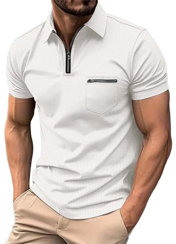 Herren Poloshirt Langarm Kurzarmhemd Männer Pulli Elegant bequemes Polo mit lässigem Kragen Männer Hemd T-Shirt Slim Fit Golf Sports Langarm Kurzarm Pullover Reverskragen Tunika Oberteil