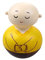 Amosfun Holz Stehender Mönch Figur - Zen Buddha Tischdekoration, Kreatives Handwerk FüR Zuhause Und Büro, Gelb, Augen geschlossen